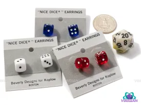 Pipped Mini D6 Post/Stud Earrings (10mm) | "Nice Dice" Ear Decor | Dice Jewelry