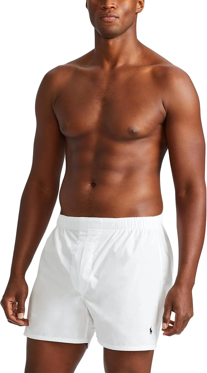 POLO RALPH LAUREN Men's Classic Fit Cotton Woven Boxers 3-Pack