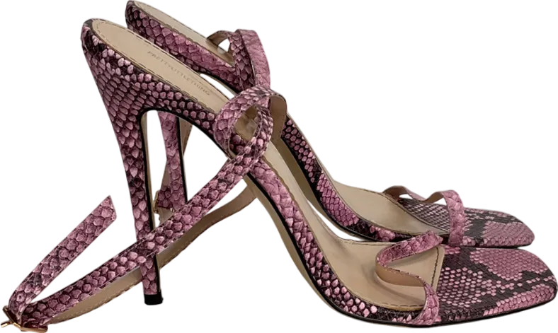 PrettyLittleThing Pink Snake Skin Stiletto Heels UK 7 EU 40 👠
