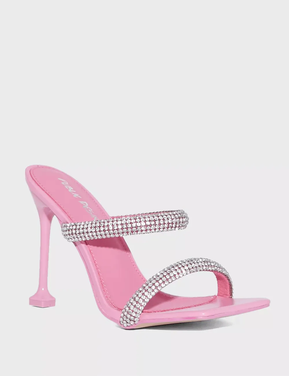 PUBLIC DESIRE - REGINA SATIN PINK HEELS