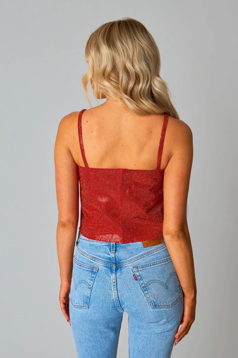 Ready in Red BuddlyLove Girly Girl Rhinestone Top