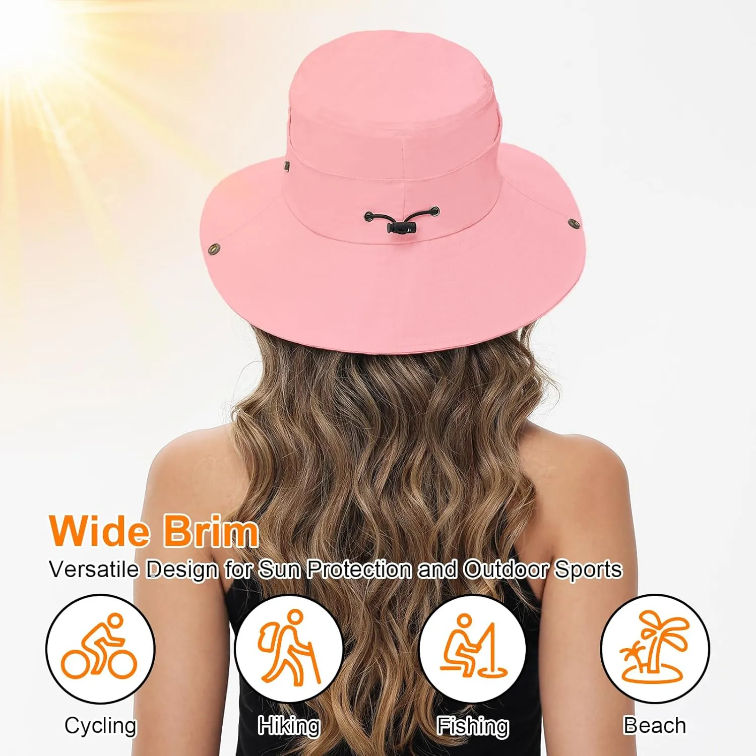 Sun Hats for Women UV Protection Fishing Hat Wide Brim Safari Hats 2 in 1 Zip-Off Sun Visor Hats UPF 50 