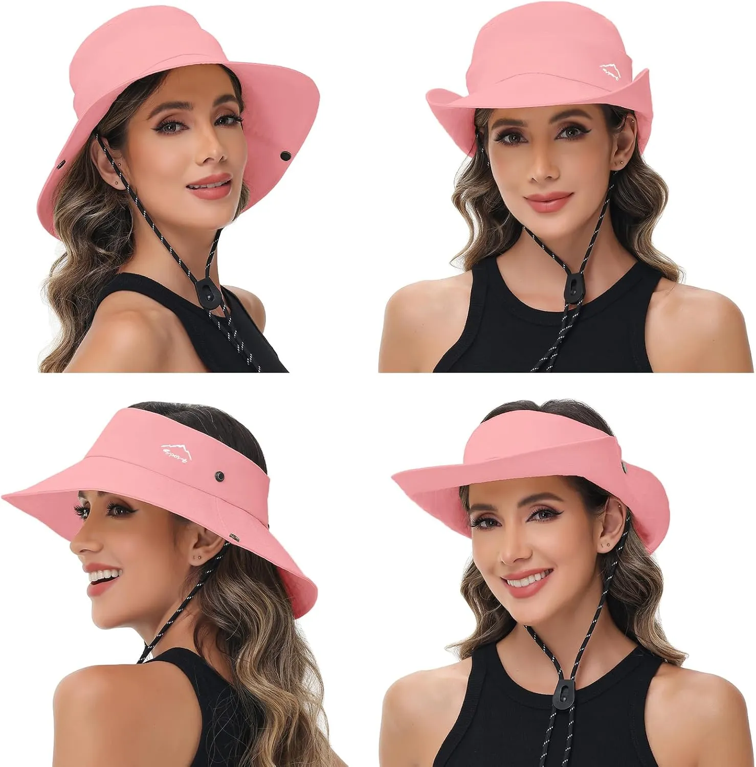 Sun Hats for Women UV Protection Fishing Hat Wide Brim Safari Hats 2 in 1 Zip-Off Sun Visor Hats UPF 50 