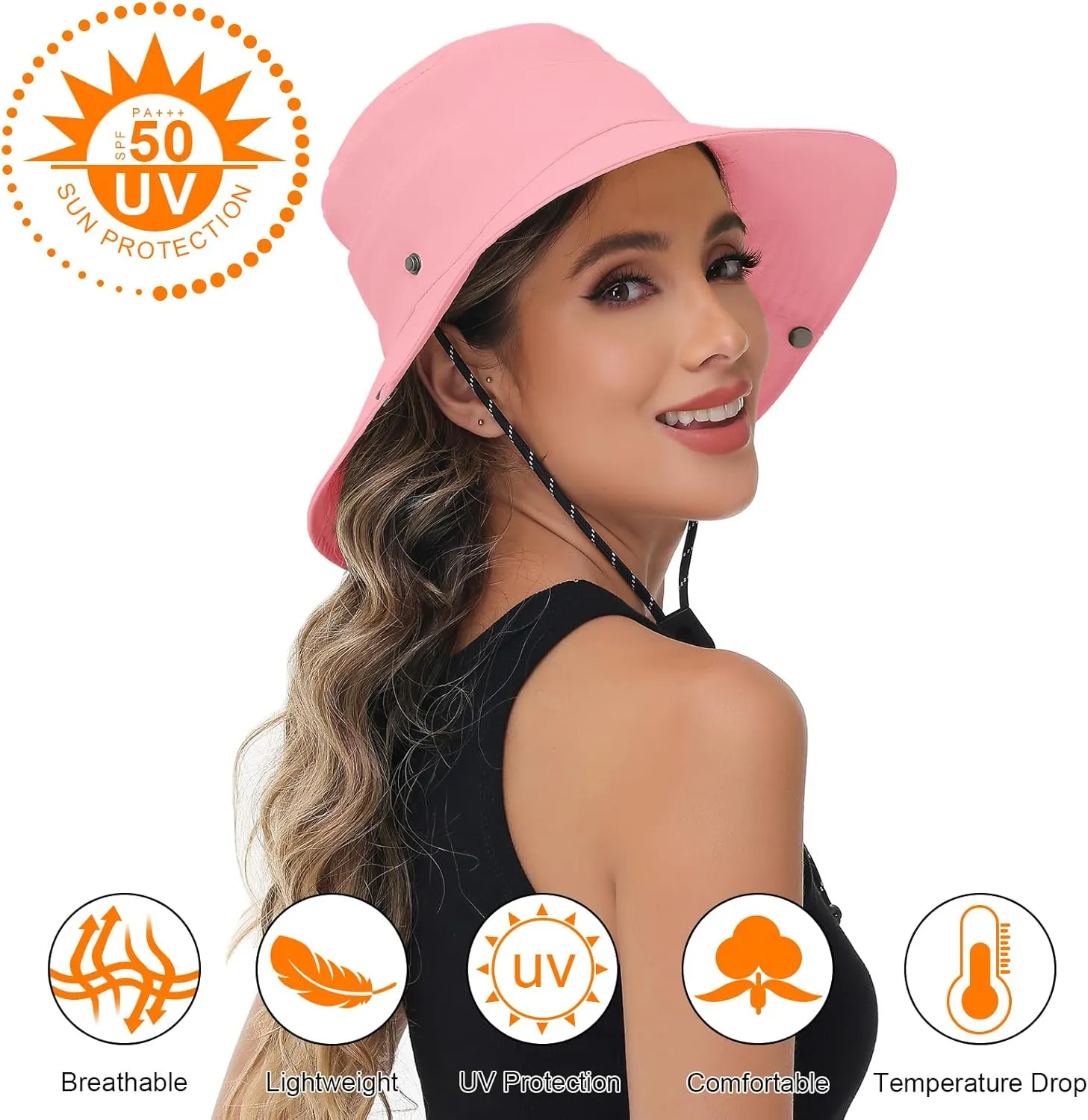 Sun Hats for Women UV Protection Fishing Hat Wide Brim Safari Hats 2 in 1 Zip-Off Sun Visor Hats UPF 50 
