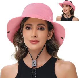 Sun Hats for Women UV Protection Fishing Hat Wide Brim Safari Hats 2 in 1 Zip-Off Sun Visor Hats UPF 50 