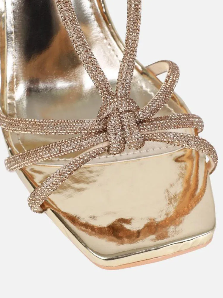 Toleet Rhinestone Knot Heels