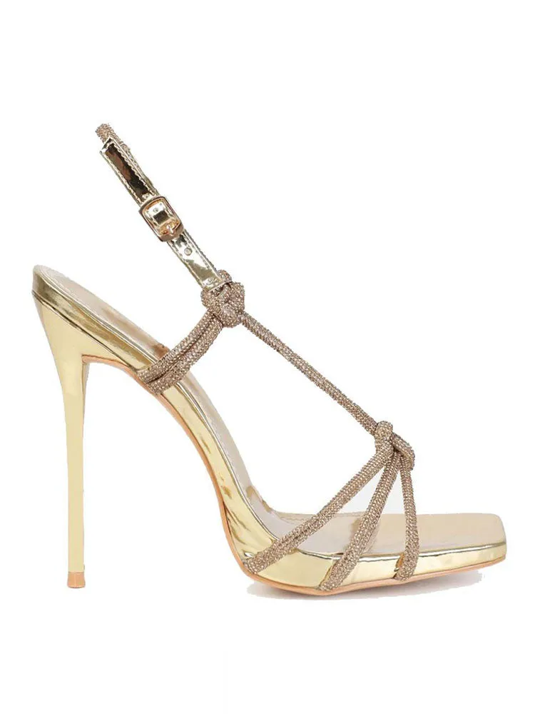 Toleet Rhinestone Knot Heels