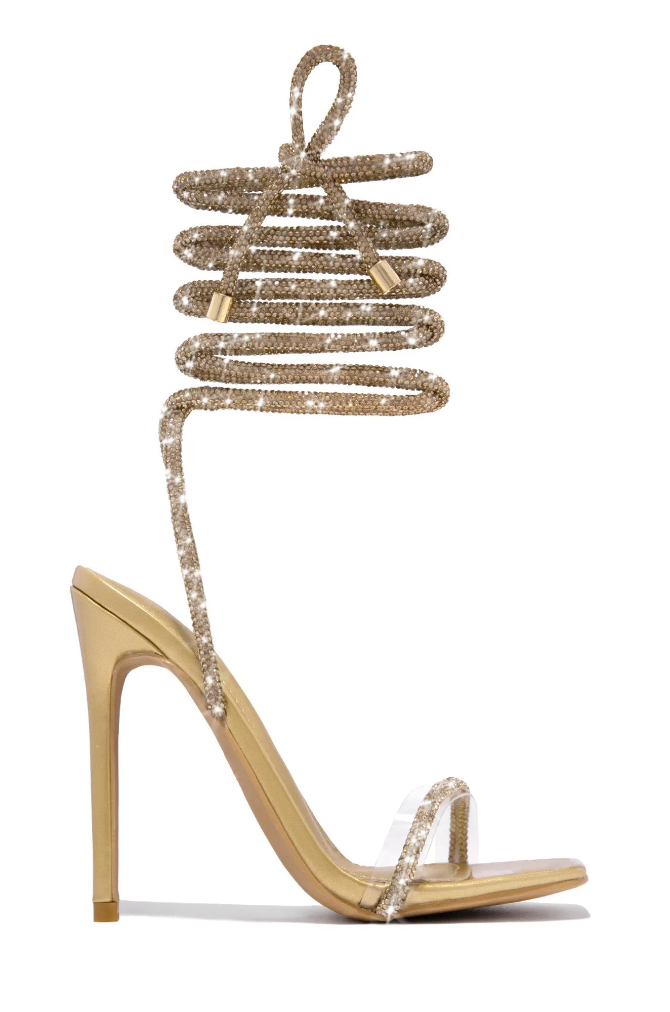 Toleet Rhinestone Lace-up High Heels