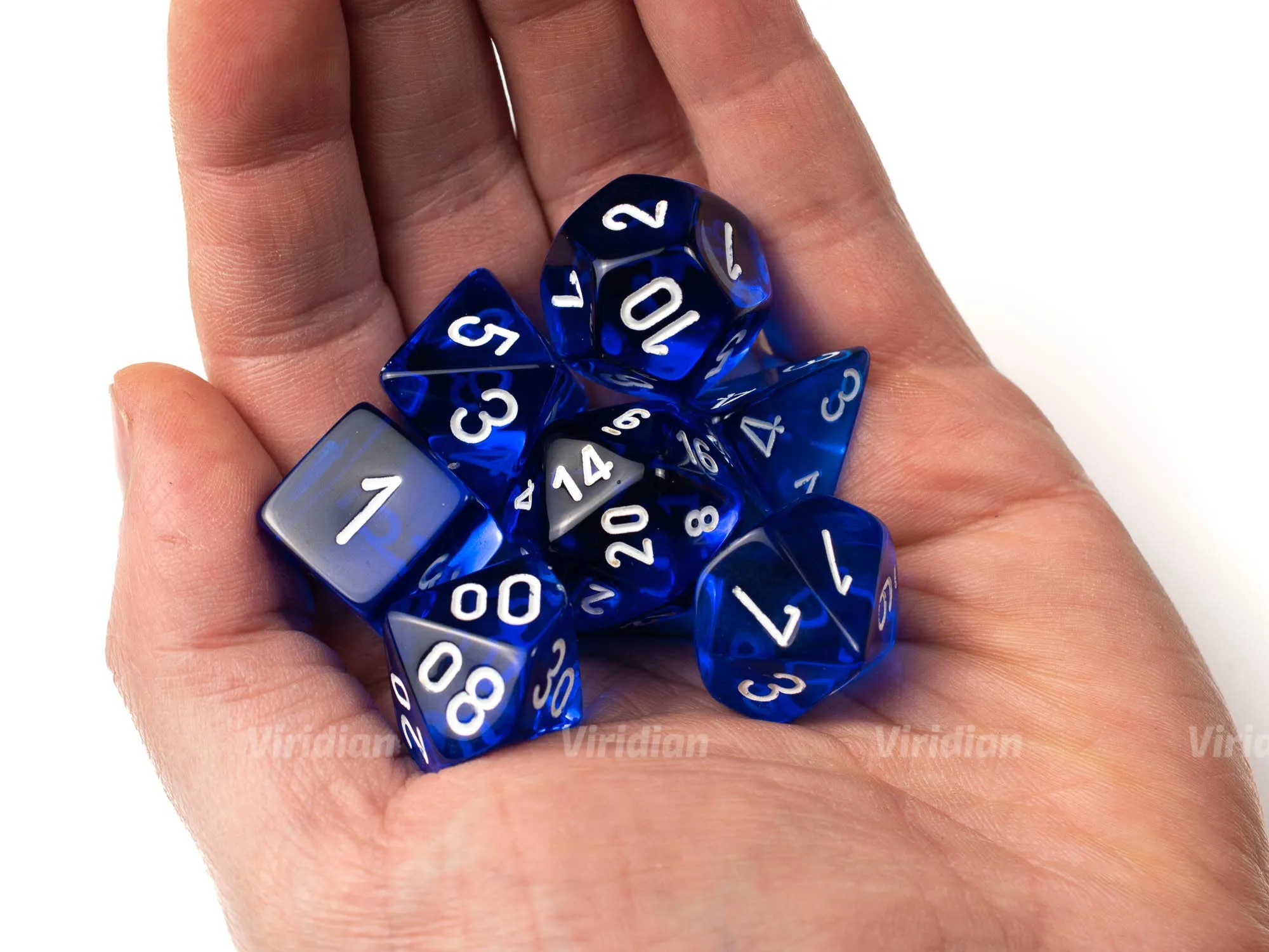Translucent Blue & White | Chessex Dice Set (7)
