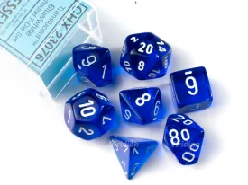 Translucent Blue & White | Chessex Dice Set (7)