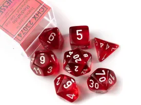 Translucent Red & White | Chessex Dice Set (7)