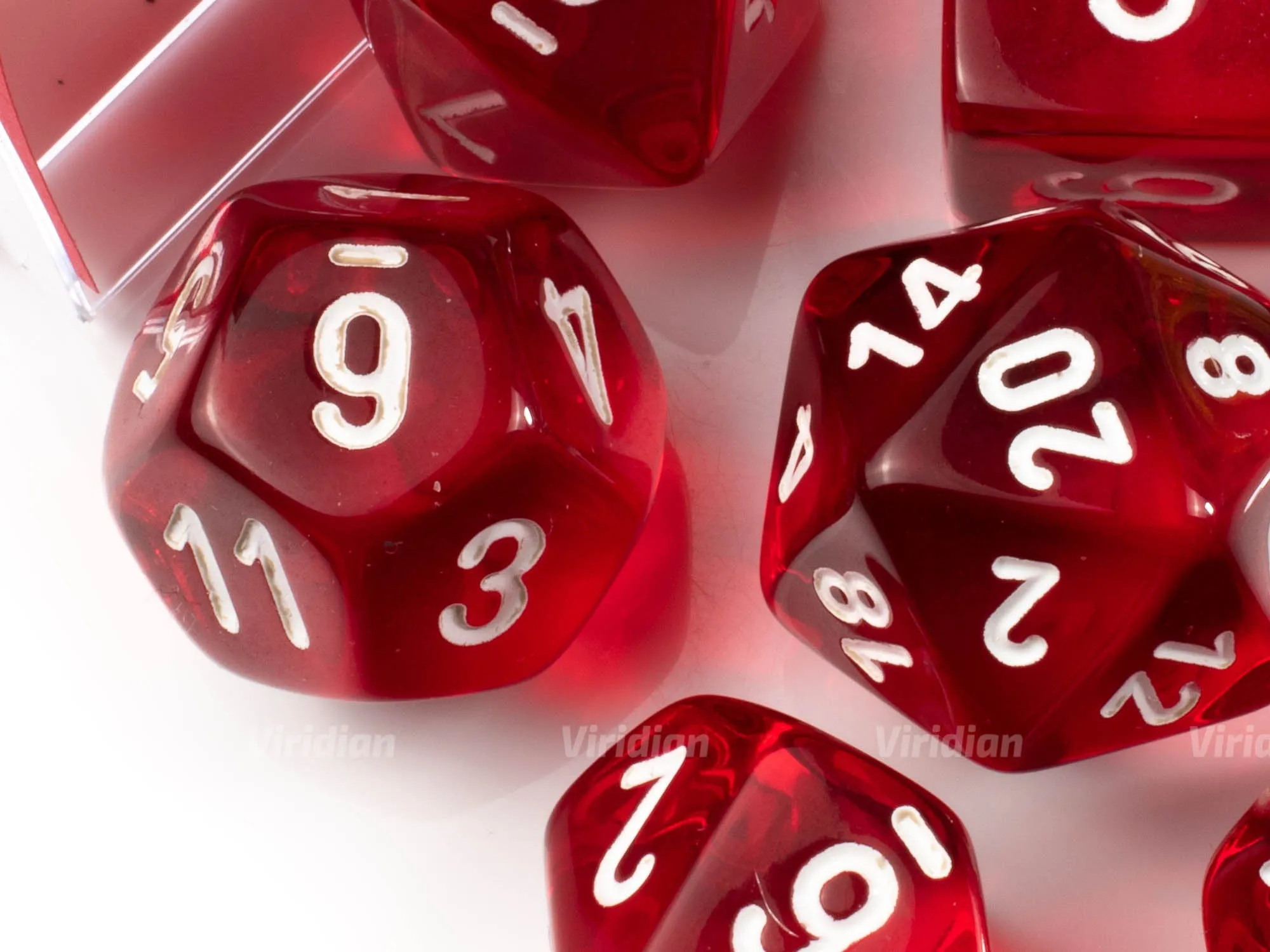 Translucent Red & White | Chessex Dice Set (7)