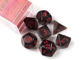 Translucent Smoke & Red | Chessex Dice Set (7)