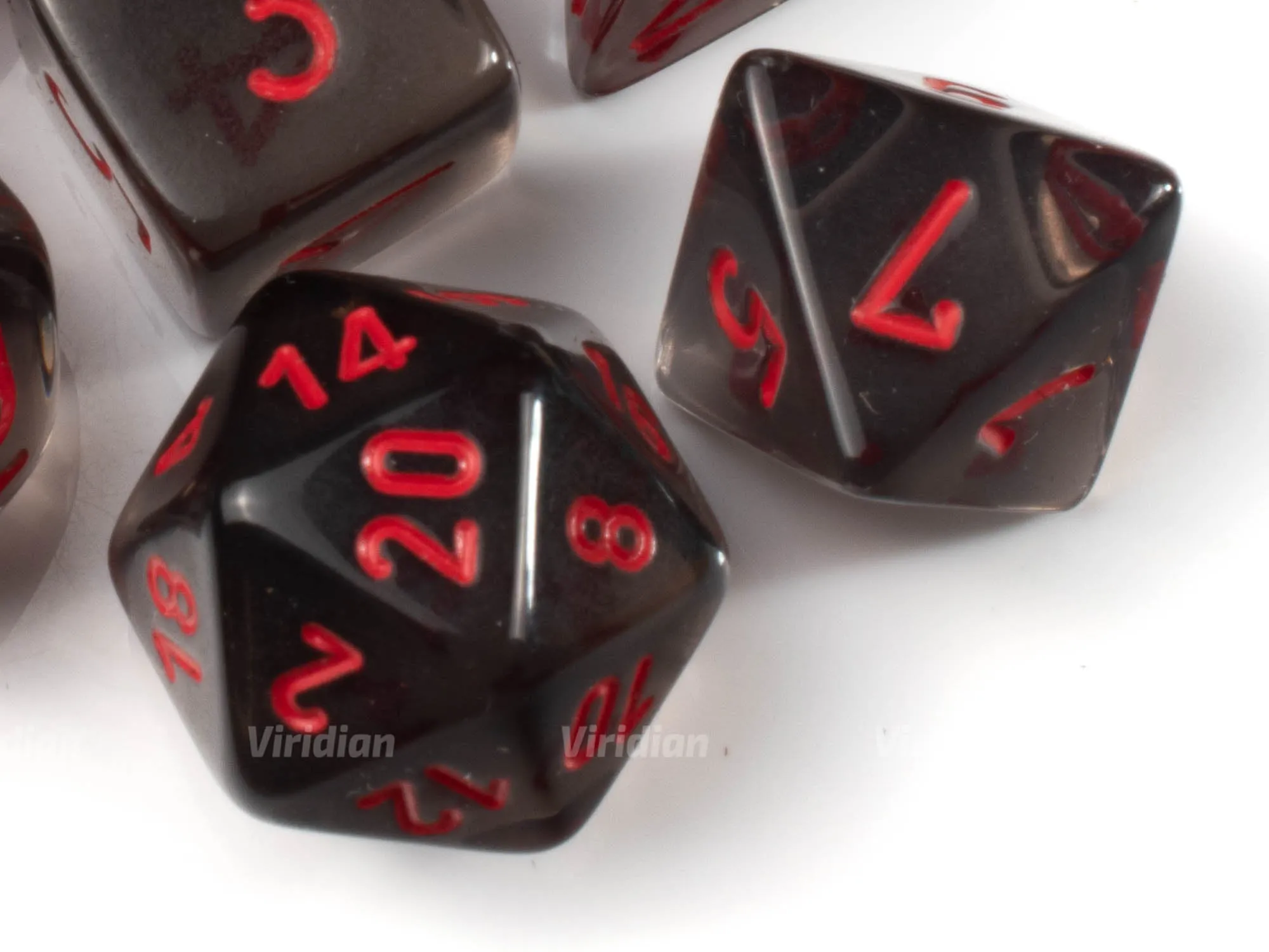 Translucent Smoke & Red | Chessex Dice Set (7)
