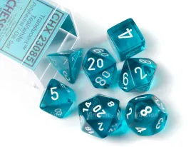 Translucent Teal & White | Chessex Dice Set (7)