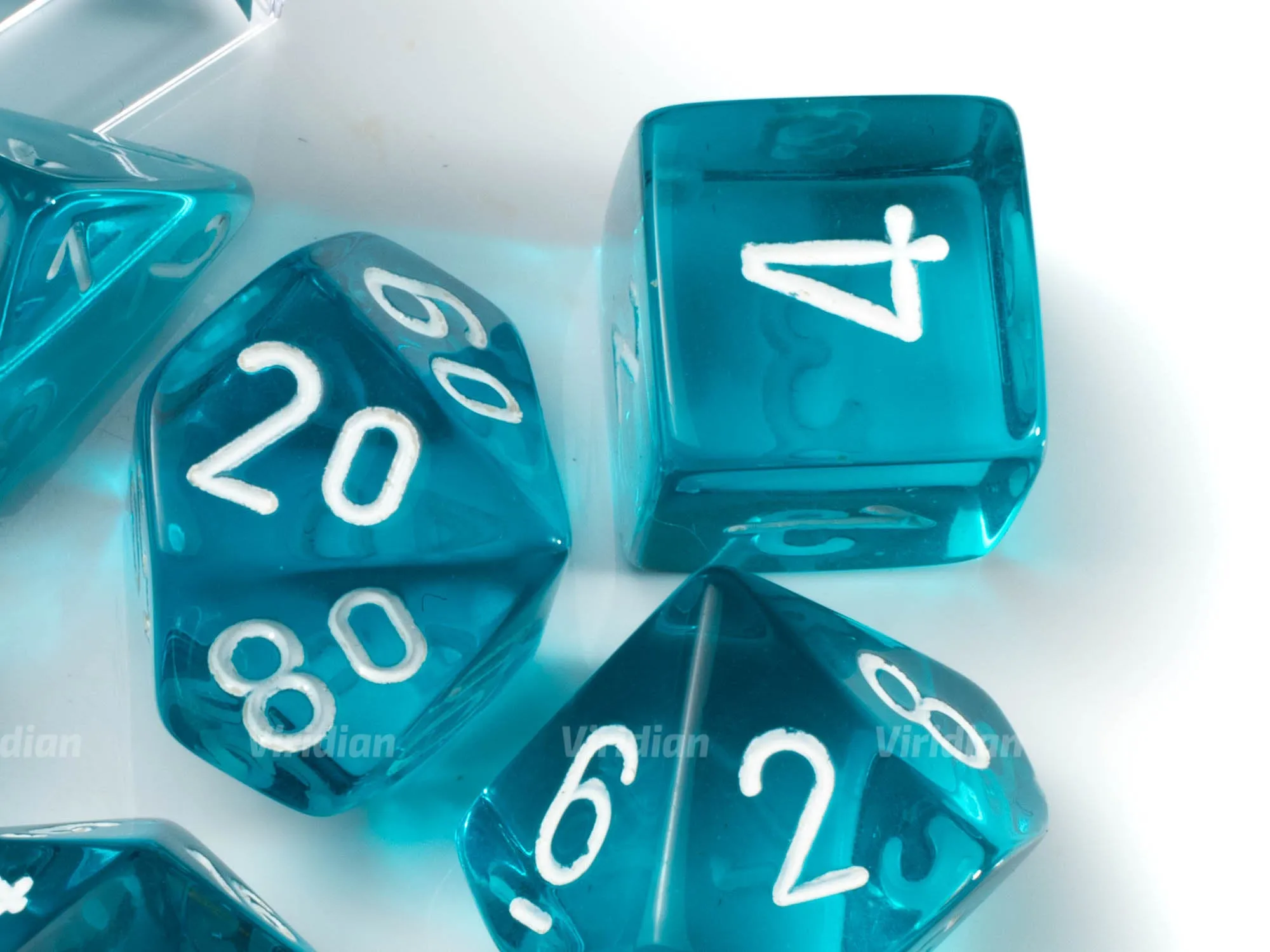 Translucent Teal & White | Chessex Dice Set (7)