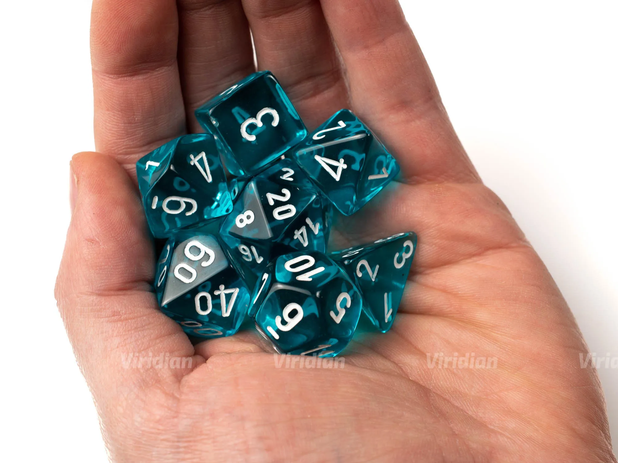 Translucent Teal & White | Chessex Dice Set (7)