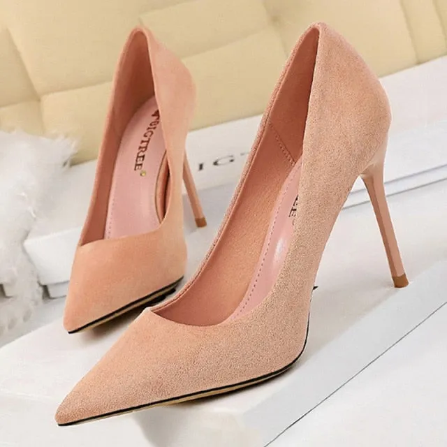 Trendy Suede Stiletto Heels