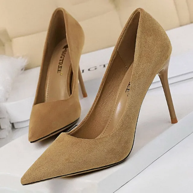 Trendy Suede Stiletto Heels