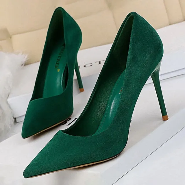 Trendy Suede Stiletto Heels