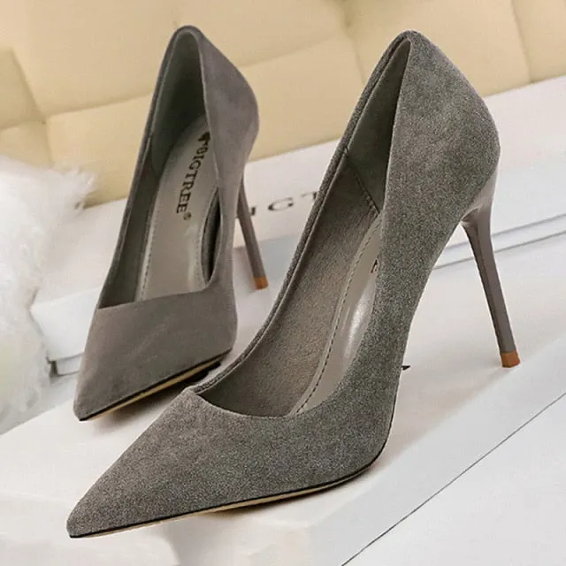 Trendy Suede Stiletto Heels