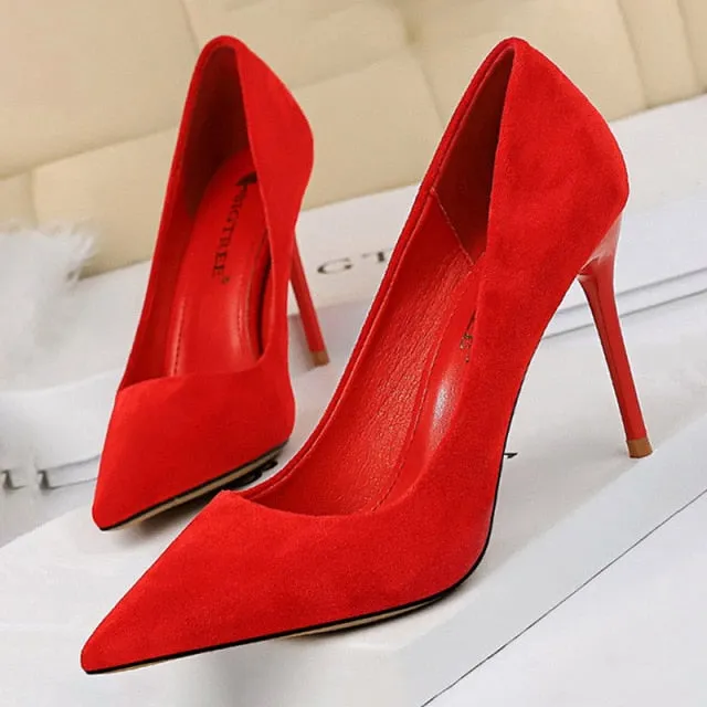 Trendy Suede Stiletto Heels
