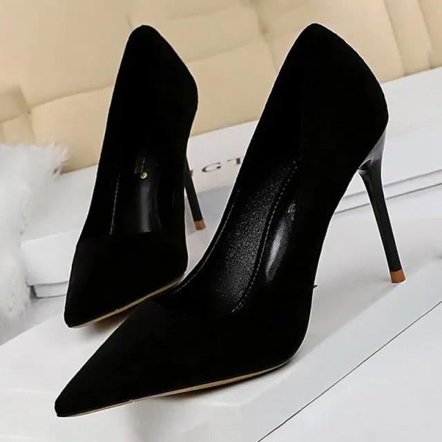 Trendy Suede Stiletto Heels