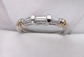 Two Tone Diamond Baguette Band