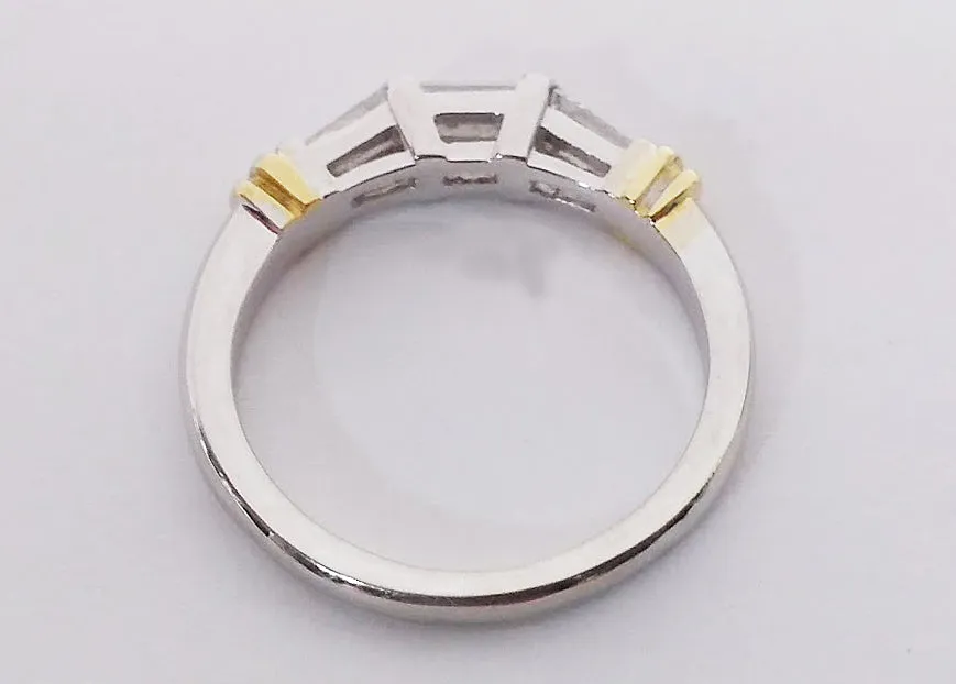 Two Tone Diamond Baguette Band