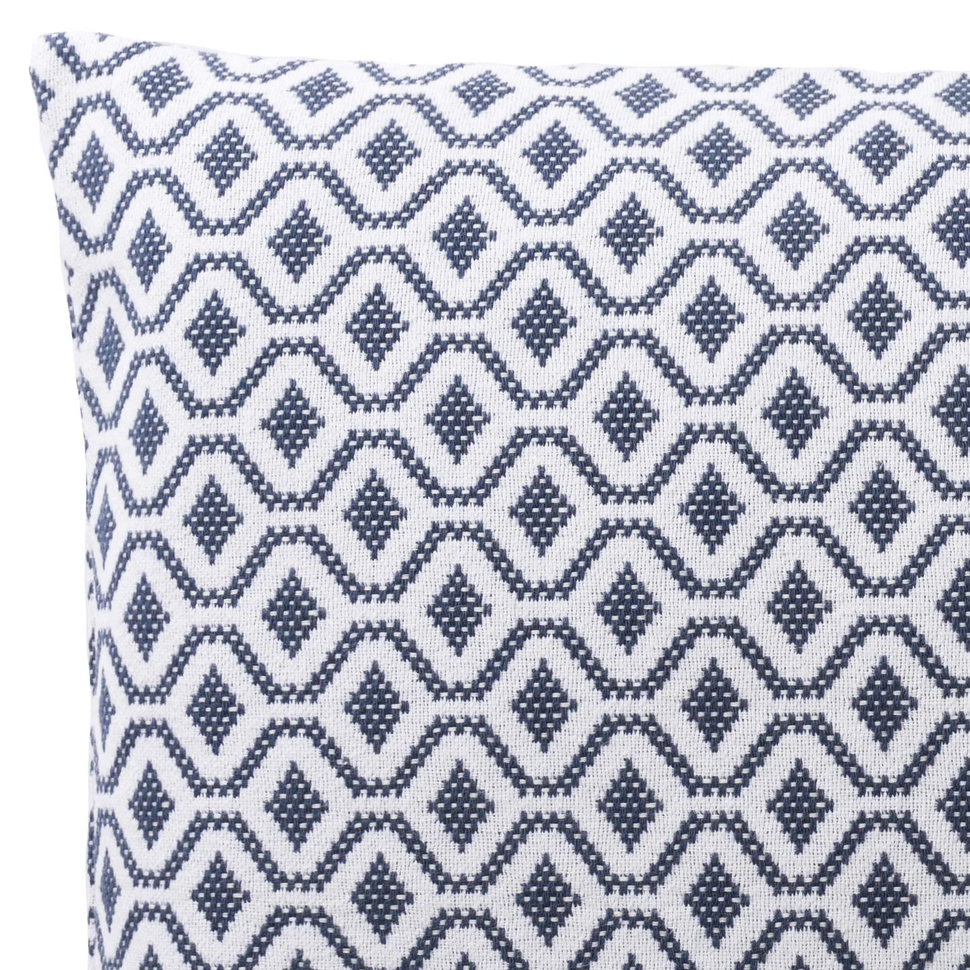 Viana Cushion Cover [Blue grey/White]