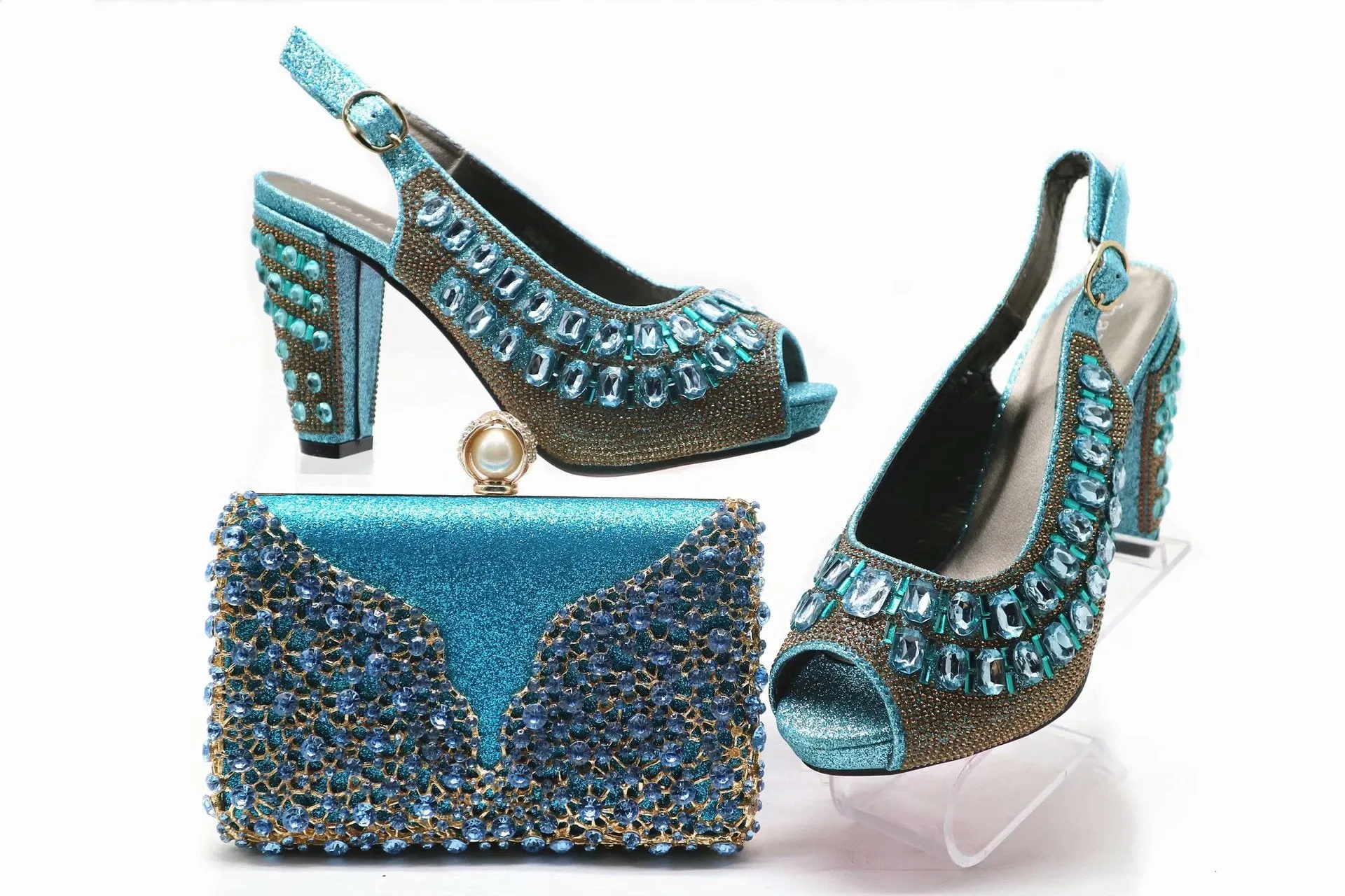 We've Died & Gone to Rhinestone Heaven Heels & Purse