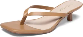 Women's Kitten Heel Sandals Square Toe Slip-On Flip Flop Heels Thong Sandals for Summer 2 Inch Heeled Sandals