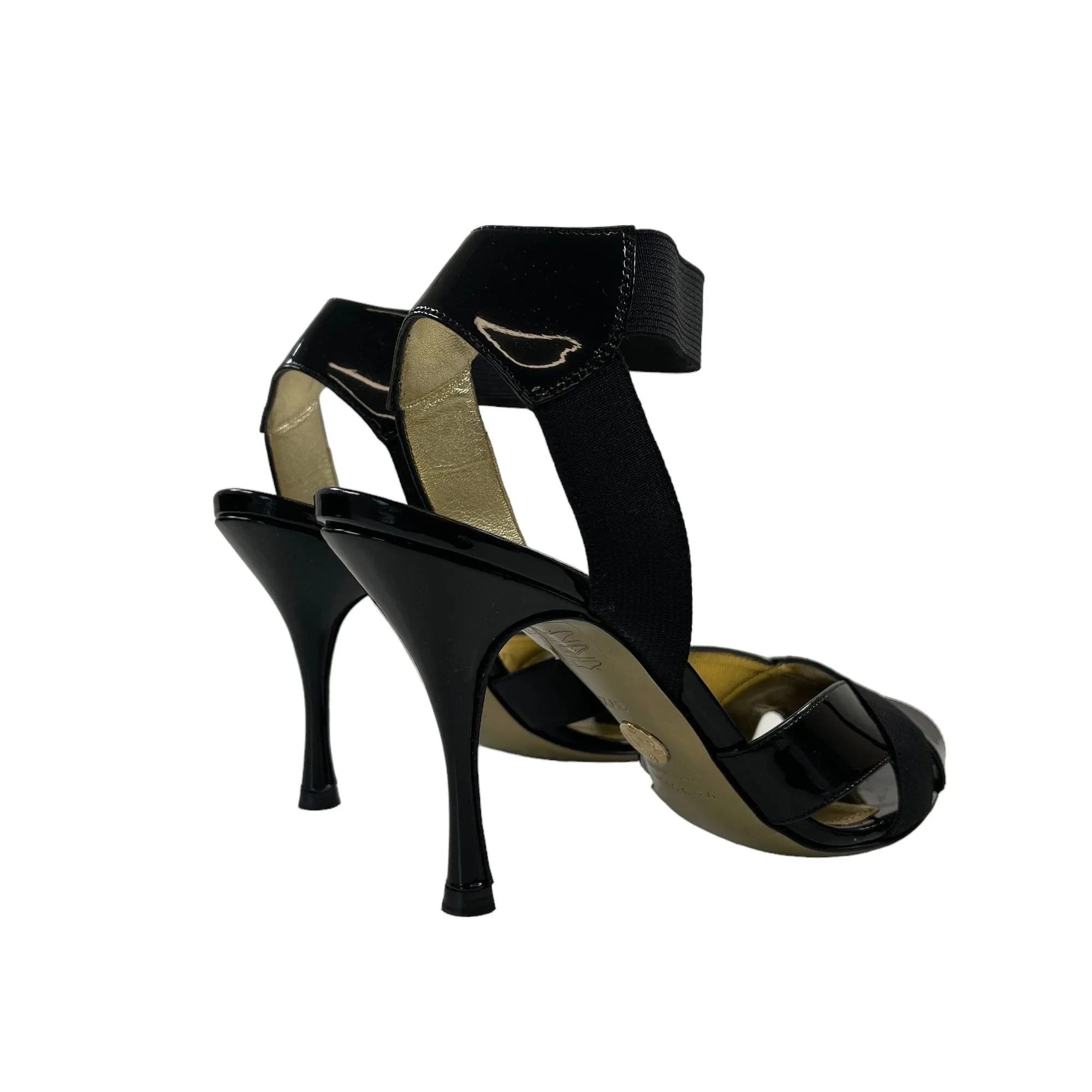 Women's Patent Strap Heels Black Size EU 37.5 / UK 4.5