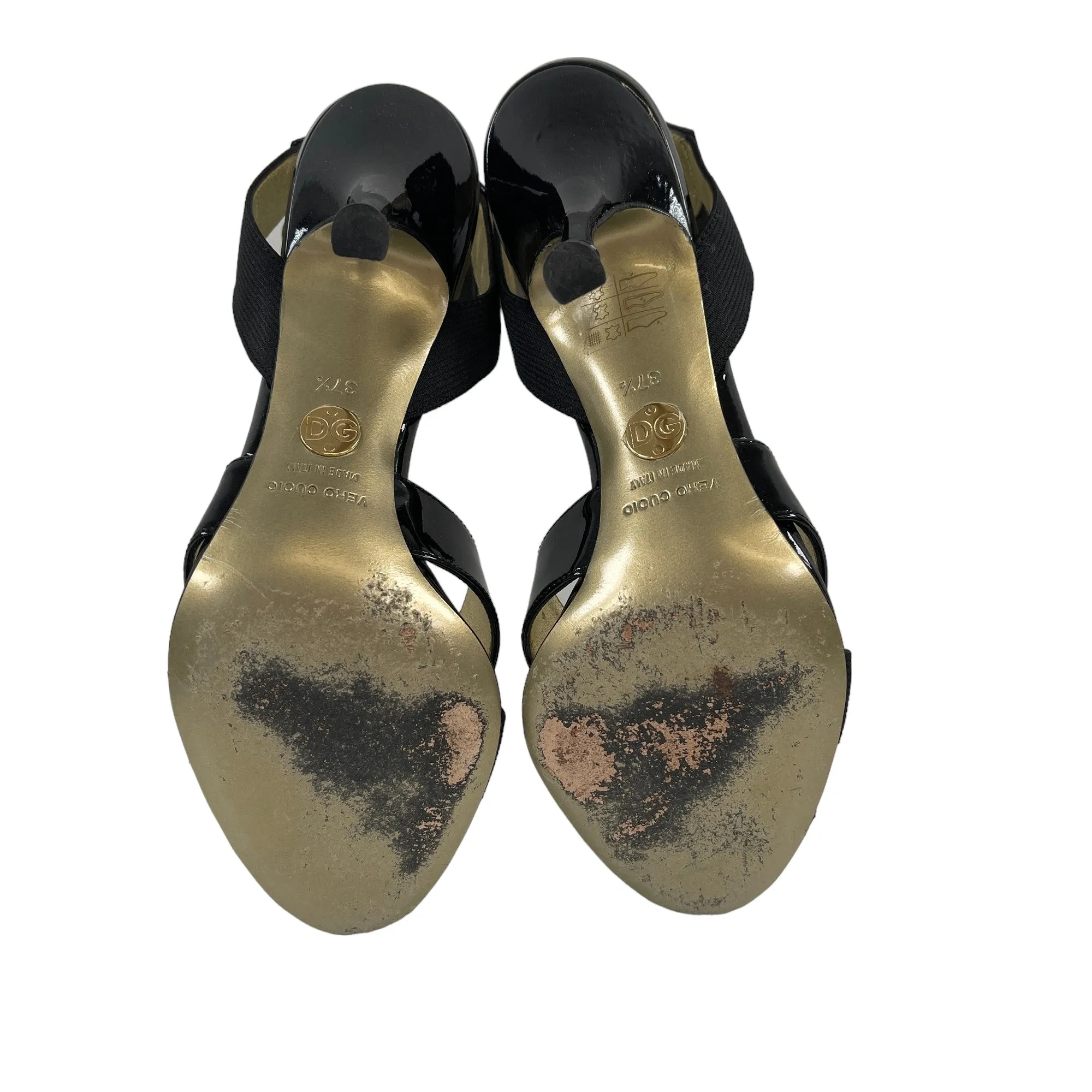 Women's Patent Strap Heels Black Size EU 37.5 / UK 4.5